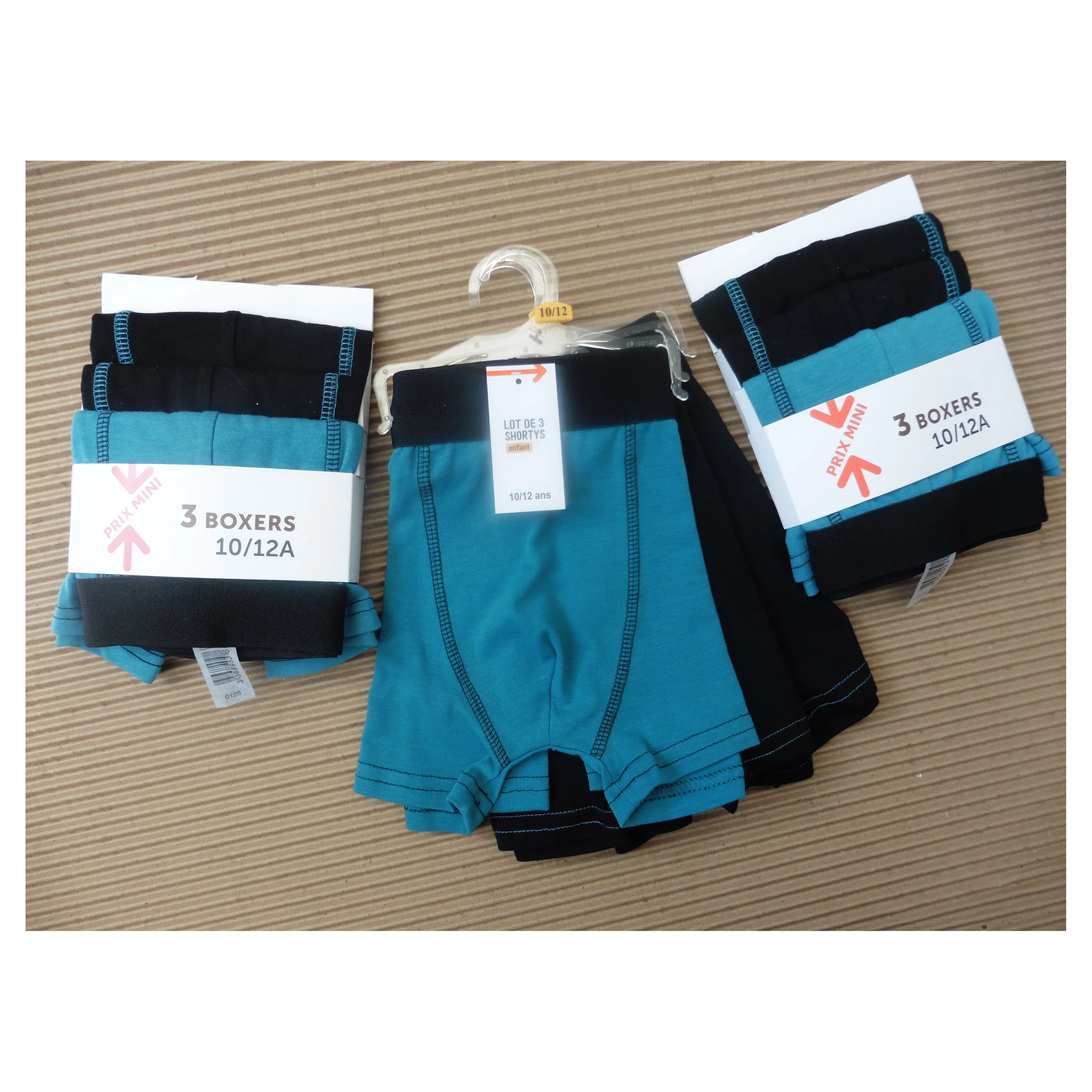 x3 packs de 3 boxers garçon 10 ans